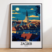 Zagreb Retro Travel Illustration