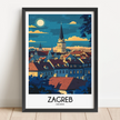 Zagreb Souvenir Poster Print