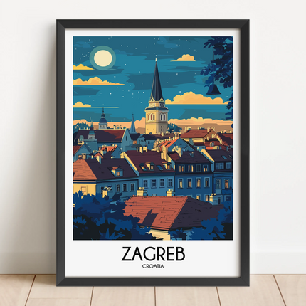 Zagreb Souvenir Poster Print