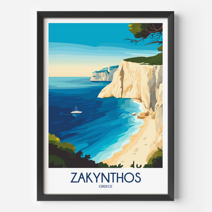 Zakynthos Retro Travel Illustration