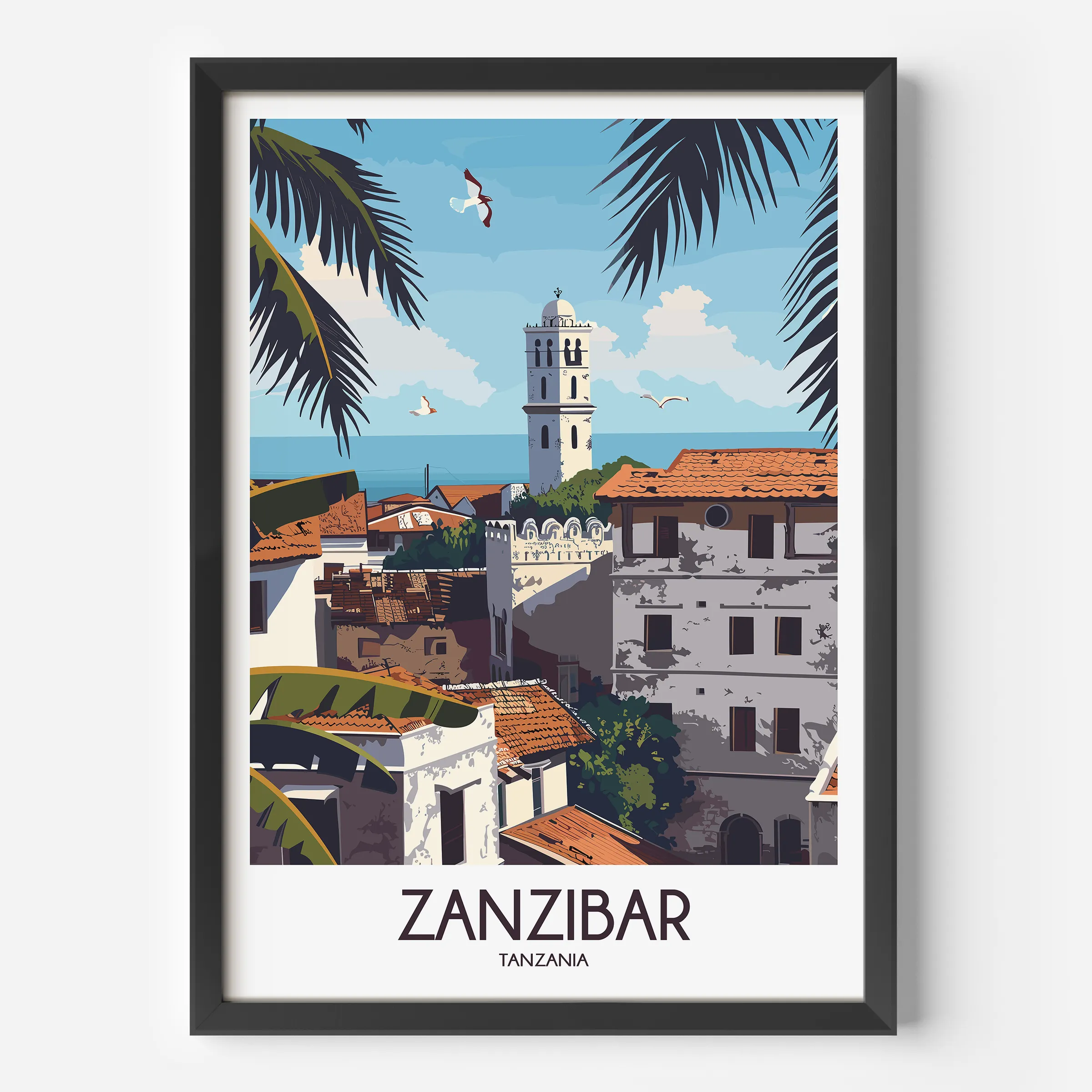 Zanzibar Modern Travel Poster