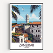 Zanzibar Retro Travel Illustration