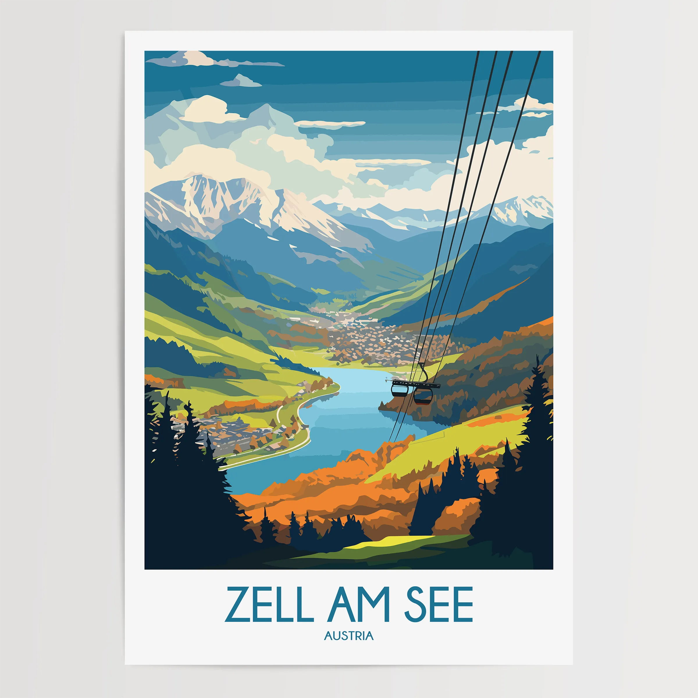 Zell Am See Destination Art Gift