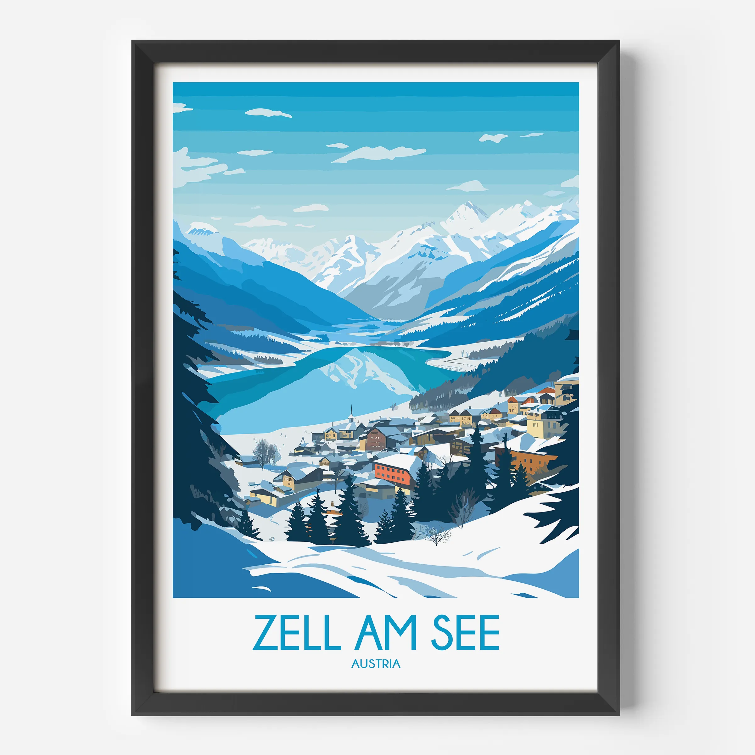 Zell Am See Retro Travel Illustration