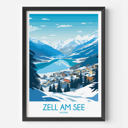 Zell Am See Retro Travel Illustration