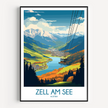 Zell Am See Retro Travel Illustration