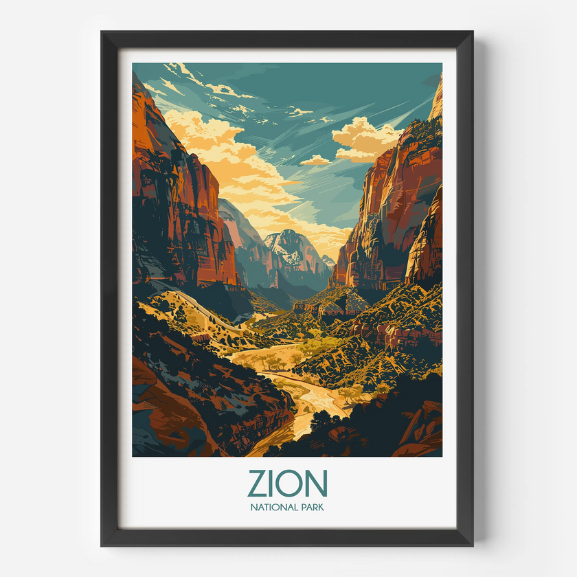 Zion Retro Travel Illustration
