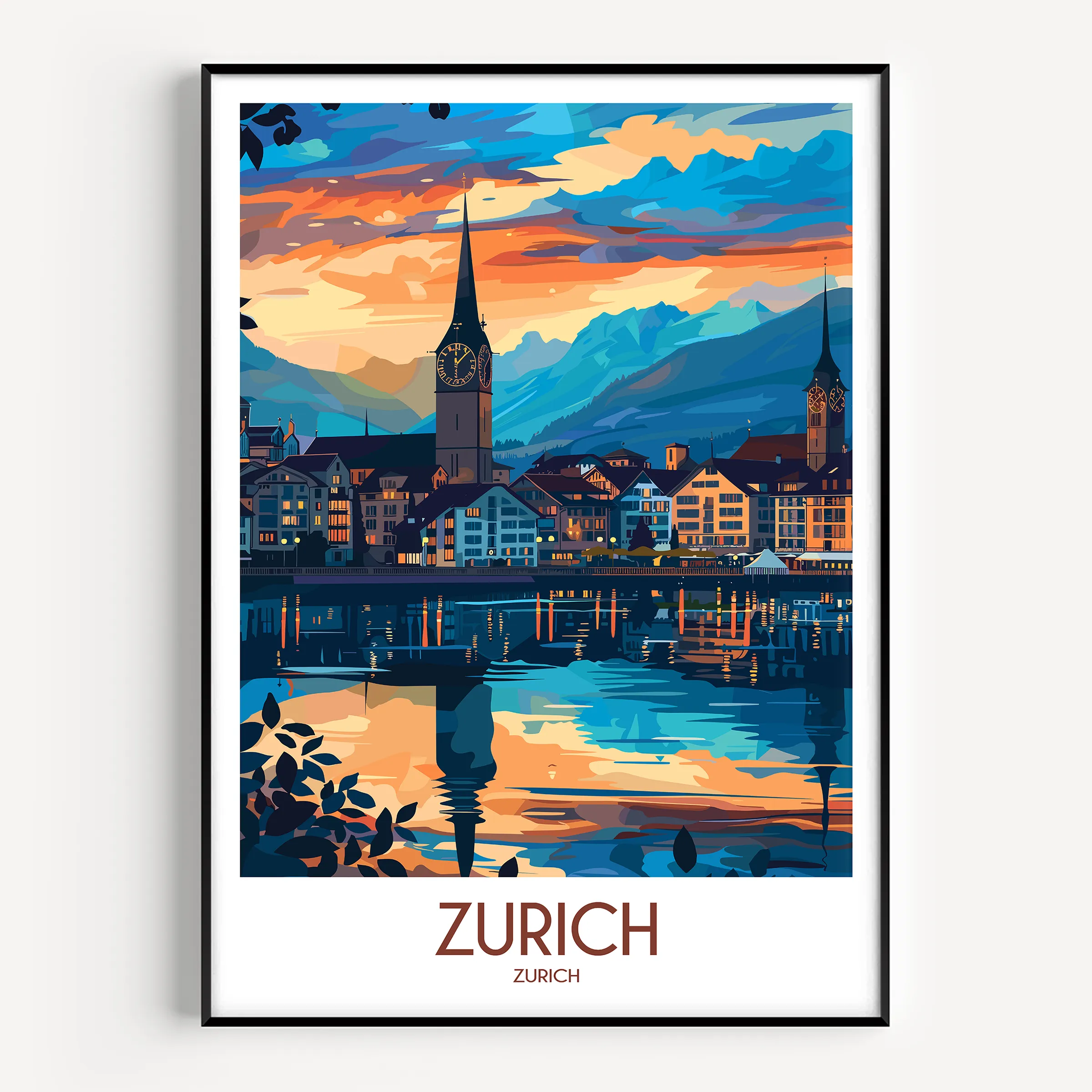 Zurich Vintage Style Print