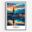 Zurich Vintage Style Print